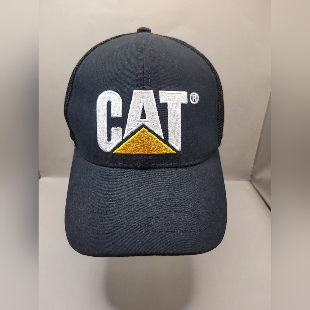 NWOT Caterpillar Cat Equipment Twill / Mesh Hat Cap - Snapback Black Mesh